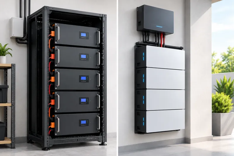 Wall-mounted and rack LiFePO4 battery storage systems