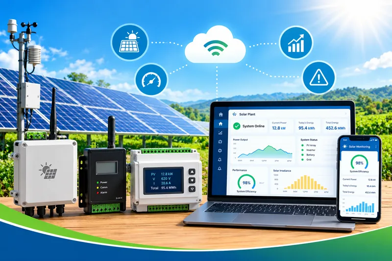Wall mounted solar monitoring gateway and control cabinet